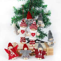 Kerstdecoraties 2 stks pluche breien poppen spirit decoratie kinderen schattig jaar cadeaubestival home decor artikelen