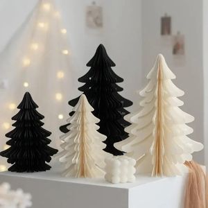 Kerstversiering 2 stks/set Kerstversiering desktop kerstboom origami kerstboom huisdecoratie ins raamdecoratie 231109