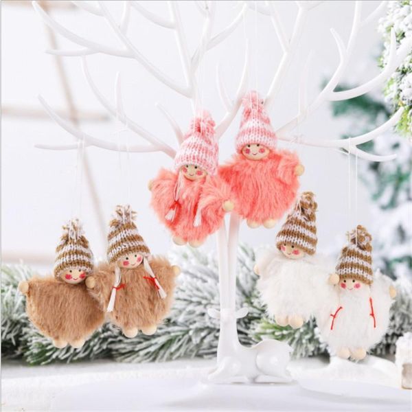 Décorations de noël 2 pièces/ensemble, poupée en peluche mignonne, ornements, pendentif d'arbre, cadeau de l'année 2022, décoration de noël