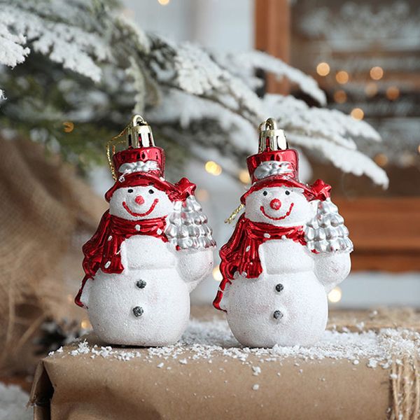 Décorations de Noël 2pcs Ornements d'arbre Bonhomme de neige Béquille Elk Décoration de pendentif de Noël pour les cadeaux de l'année à la maison 2023 Jouets pour enfants 230923