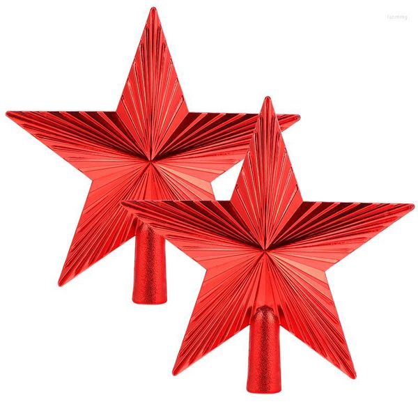 Décorations de Noël 2pcs arbre top étoile pentagram pendant de Noël
