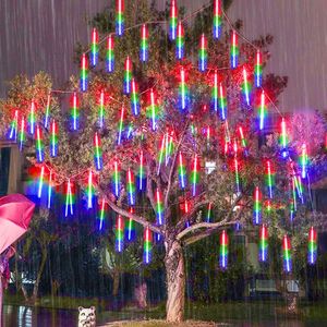 Décorations de Noël 2pièce Meteor Douche LED Fée Lanterne Street Garden Tree Décoration Année extérieure Navigation 231121