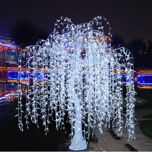 Décorations de Noël 3.5M 5400 LED imperméable à la pluie artificielle saule pleureur arbre lumière 110 / 220VAC utilisation extérieure fée jardin décor