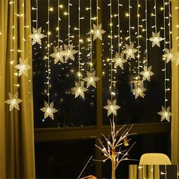 Kerstdecoraties 3.5m Sneeuwvlok LED Licht Tree Navidad Kerstmis Gift voor Home Year 2021 KERST DROP DRUKENDE TUIN FESTRECTIEF SUP DHZ3Q