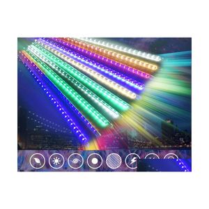 Décorations de Noël 30/50 / 80cm Tube de pluie de météores Lumière de pluie extérieure étanche 8 tubes LED String pour la décoration de fête de mariage Dr Dhxpf