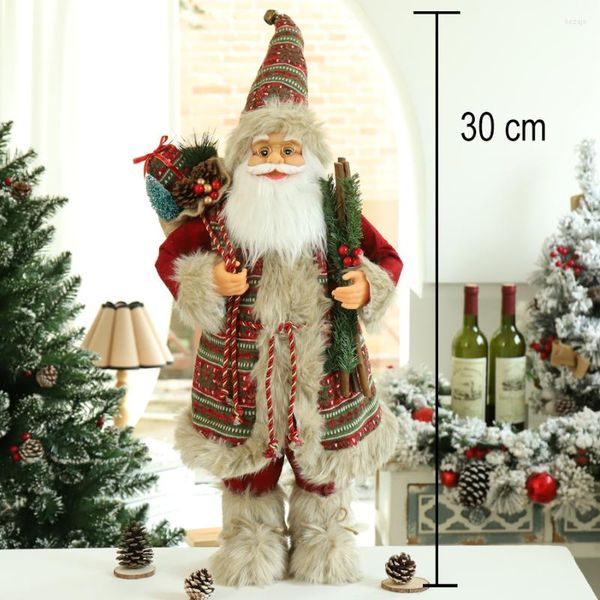 Decoraciones navideñas para niños, muñeco grande de Papá Noel, árbol de regalo de Navidad para el hogar, suministros para fiesta de boda, 30cm, 2022 años