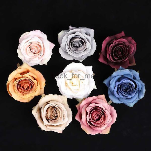 Décorations de Noël 30pcs fleurs artificielles soie roses tête décorations de Noël pour la maison de mariage plantes décoratives couronnes accessoires de mariée HKD230921