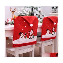 Kerstdecoraties 30 stks stoel terug er decoratie stoelen hoed voor home eettafel Xmas ers DH0139 drop levering tuin Feestelijke P DH8SV