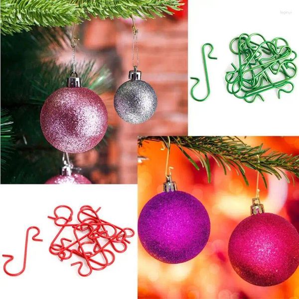 Décorations de Noël 30pcs Ornements Métal S en forme de crochets Porte-arbre Boule Pendentif suspendu pour la maison Navidad Année
