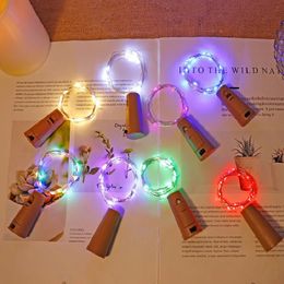 Decorações de Natal 30pcs rolha de garrafa de vinho fio de cobre luz led string botão cortiça decoração interior estrela cor 231019