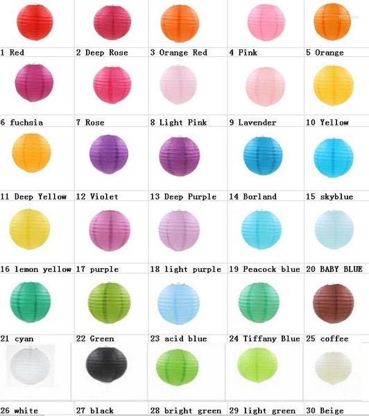 Décorations de noël 32 couleurs disponibles 8 pouces (20 cm) boule de lanterne en papier rond chinois blanc 2 pièces/lot fête de mariage suspendue