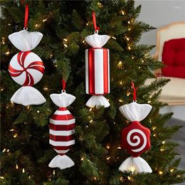 Décorations de Noël 32 cm Bonbons Pendentif Rouge Et Blanc Peint Navidad Grand Arbre Sucette Décor À La Maison Cadeaux De Noël Pour Enfants