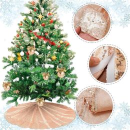 Kerstdecoraties 35 inch/48 inch dubbele laag lovertjes boom rok stof Sparkly Round Mat voor Halloween herfstpografie Decor