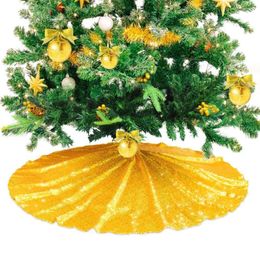 Kerstdecoraties 35 inch/48 inch dubbele laag lovertjes boomrokmas voor vakantiefeest ornamenten