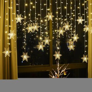 Christmas Decorations 35m Snowflake LED Light Tree Navidad Fairy Lights for Home Xmas Gifts Year 221123