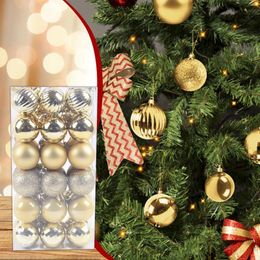 Décorations de Noël 36pcs Ornements Arbre Boules incassables Guirlande pour Cheminée Manteau Année Navidad Pendentif