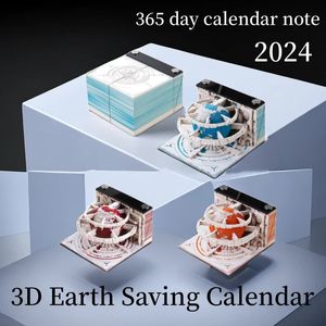 Décorations de Noël Calendrier 3D 2024 Save The Earth Memo Creative Paper Sculpture Décoration 231121