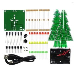 Kerstdecoraties 3D DIY 7 kleur/3 kleuren licht flash led circuit bomen kleurrijke kit