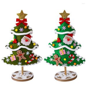 Decoraciones navideñas 3D Árbol de fieltro Decoración decorativa Papá Noel Hombre de jengibre DIY Adornos de Navidad Regalo de año para niños