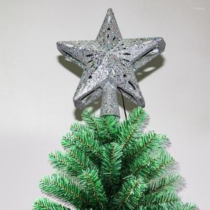 Kerstdecoraties 3D glitter verlichte sterrenboomtoppers met ingebouwde roterende led Snowflake Projector Lights Xmas voor feestelijke holle