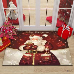 Décorations de Noël 3D Tapis de salon Chambre à coucher de Noël Tapis de porte d'entrée Décoration de sol de la maison Salle de bain Tapis antidérapant Cadeau de Noël 221123