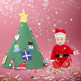Decoraciones navideñas Manual 3D DIY Árbol de fieltro Regalos para niños Adornos de fiesta Feliz Navidad en miniatura para el año