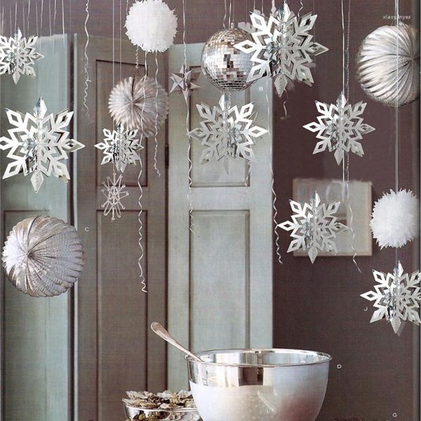 Décorations de noël 3D flocon de neige étoile papier guirlandes arbre pour la maison année 2023 Noel fête de noël décor 2022 Navidad ornements