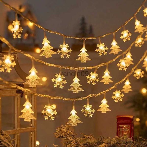 Décorations de Noël 3M 20LED Joyeux Arbre de Noël Flocon de Neige LED Guirlandes Décoration de Noël pour la Maison 2024 Pendentif Noël Bonne Année Décor HKD231024