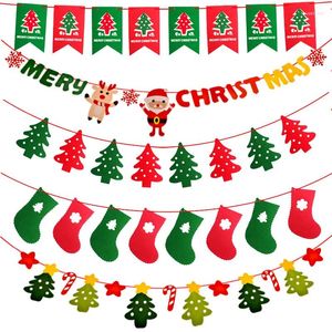 Décorations de Noël 3M Guirlande Bannières Père Noël Bannière Bonhomme de neige Elk Drapeau Arbres de Noël Décor 2024 Joyeux pour la maison