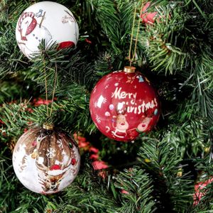 Décorations de Noël 3pcs 8cm Boules de Noël Cadeaux originaux Décoration de Noël 2024 Décorations pour sapin de Noël Cadeau Décoration Pendentifs Boules 231122