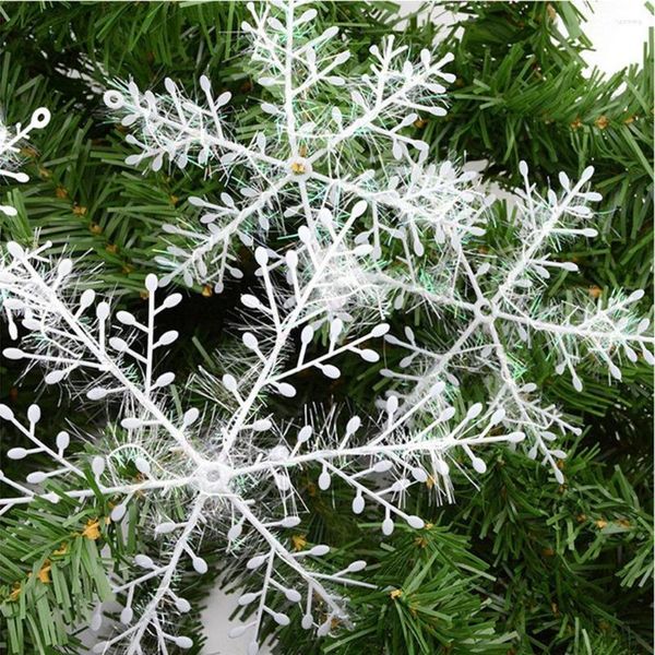 Décorations de noël 3 pièces, flocons de neige en plastique, ornements d'arbre de neige artificiels, décor de fête de l'année, cadeaux 2022