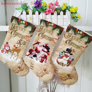 Kerstdecoraties 3styles 1pc kousen Doek kleine laarzen cadeauzakken ornamenten feest huis 220912