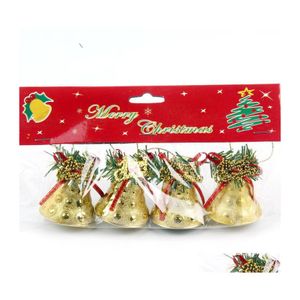 Decoraciones navideñas 4.5 Cm Campana Decoraciones navideñas Suministros Plástico Galvanoplastia Campanas Cuerda Árbol Colgante Accesorios Wholesa Dh2Jp