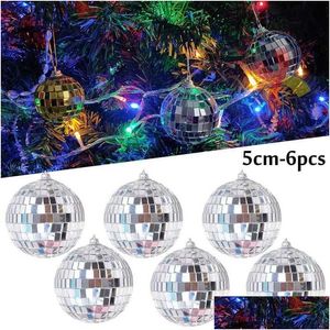 Décorations de Noël 4 / 5cm boule de miroir rotative en verre réfléchissant pour Disco Dj réflexion lumière fête d'anniversaire livraison directe maison Gard Dhoiy