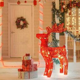 Décorations de Noël 4 # décoration rougeoyante en fer forgé cerf accessoires de vacances ornements de noël décors extérieurs Navidad cadeaux Noel