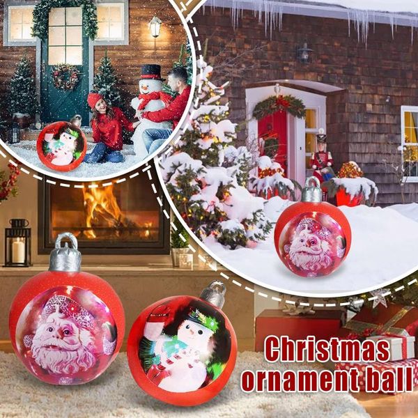 Decoraciones navideñas 4 # Adornos Bolas de 23.6 pulgadas Atmósfera al aire libre Juguetes inflables de Pvc para el hogar Navidad festiva