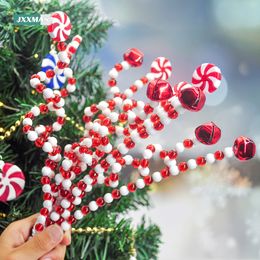 Kerstdecoraties 4 Pack Candy Cane Christmas Decoration Bells Lollipop Hangers Tree Xmas ornamenten Home Decor Noel Gifts Navidad Party Supplies 221123