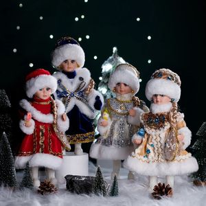 Decoraciones navideñas 4 estilos hechos a mano muñeca de Navidad adornos de lentejuelas doncella de nieve princesa muñeca de pie decoración del hogar decoración de fiesta Navidad Noel 231122