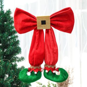 Décorations de Noël 40 35cm Elf Feet Decoration Tree Bow Boots Pendant El Atmosphere