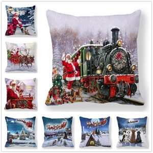 Christmas Decorations 40 Style Year 2023 for Home Santa Claus 45x45cm Cushion Cover Ornaments Natal Adornos de navidad 231011