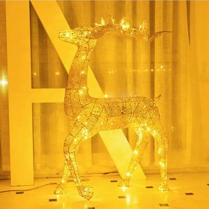 Kerstversiering 40 Cm Herten Winkelwagen Ornamenten Gouden Rendieren Slee Voor Thuis Kerstcadeaus Jaar Party Decor Noel 2023 231019