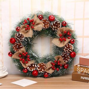 Kerstdecoraties 40 cm krans handgemaakte rattan hanger Garland winkelcentrum winkelcentrum deur decoratie advent guirnalda navidad 220909