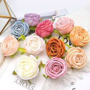 Décorations de Noël 40pcs78cm Princesse Blanc Rose Artificielle Soie Fleur Têtes DIY Décoration De Mariage Couronne De Fête Scrapbooking Artisanat Fausses Fleurs 230919