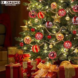 Kerstversiering 44-delig Kerstboom Bal Set Ornamenten Kleurrijke Kerst Veelkleurige Hanger Bal Decoratie Hangende Boom Jaar Thuis Feestdecoratie 231012