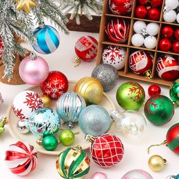 Decoraciones de Navidad 44 Unids Árbol Bola Decoración Santa Claus Estrella Copo de nieve Colgantes Feliz Ornamento Diy Party Supplies 221130