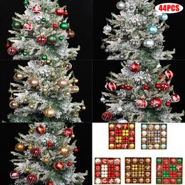 Decoraciones navideñas 44 piezas Bolas de árbol Adorno de bola pintado de color creativo Decoración de ambiente hermoso para guirnaldas Mesas de ventanas 220914