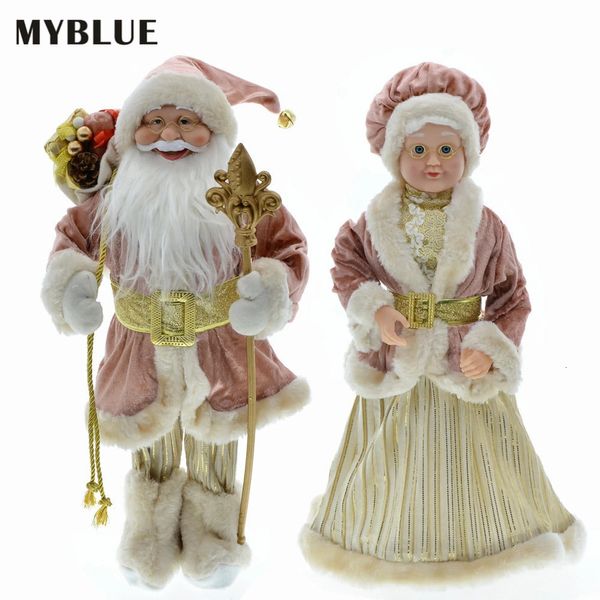 Decoraciones navideñas 45 cm 2024 Decoración Big Santa Claus Doll Abuelo y abuela Año Decoración de la habitación del hogar Adornos para árboles 231027