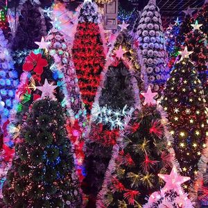 Décorations de Noël 45cm Arbre lumineux en fibre optique coloré Joyeux pour la maison Ornements de Noël Cadeaux pour enfants 2024 Accessoires de Noël
