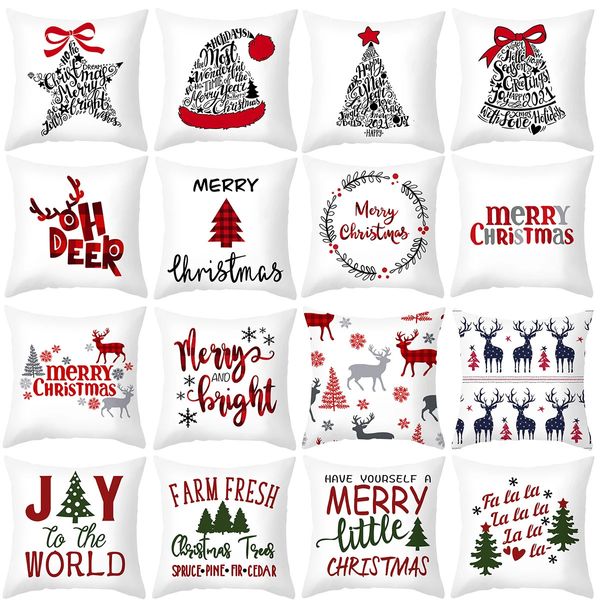 Décorations de Noël 45cm Housse de coussin Navidad Joyeux pour la maison 2023 Noël Noel Cristmas Ornements Année Cadeaux 2024 231113