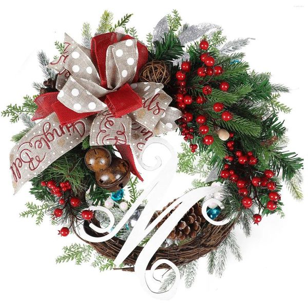 Décorations de Noël 45 cm Grande Garland Door Window Wreath Fleur artificielle Pincone Hanging Ornement Year Gift